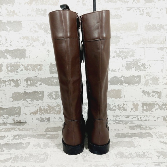NEW Aerosoles Taba Brown Leather Riding Knee High Boots D766 - Picture 4 of 11